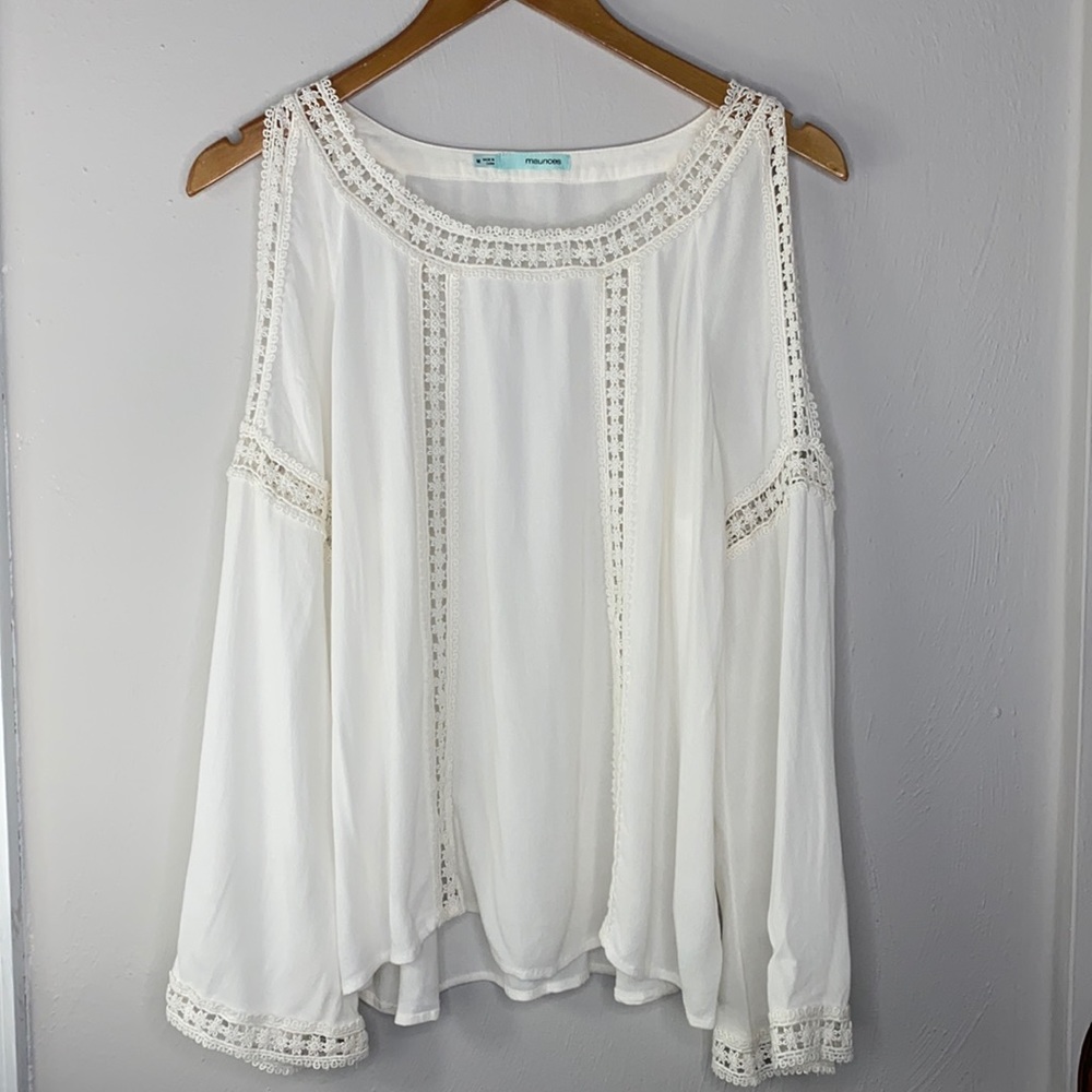 MAURICES WOMENS WHITE SUMMER BLOUSE